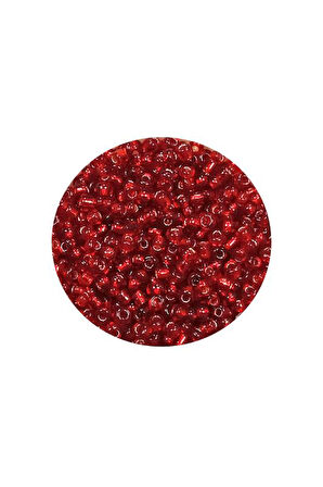 Dökme Cam Kum Boncuk (11/0) 2 mm - 60 Gram - Şeffaf Koyu Kırmızı - BNC050