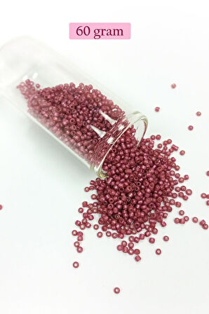 Dökme Cam Kum Boncuk (11/0) 2 mm - 60 Gram - Koyu Pembe - BNC046