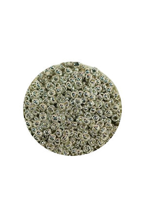 Dökme Cam Kum Boncuk (11/0) 2 mm - 20 Gram - Gümüş - BNC022