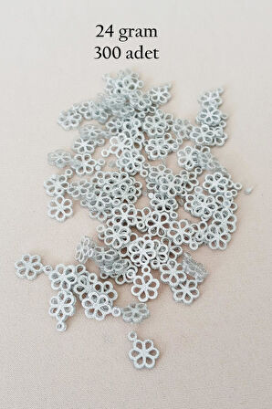 Oya Abiye Bileklik Kolye Pleksi Metalik Plastik Pul Gümüş Renk 24 gram 300 adet - BNC588