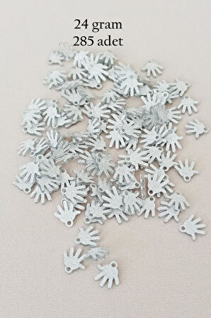Oya Abiye Bileklik Kolye Pleksi Metalik Plastik Pul Gümüş Renk 24 gram 285 adet - BNC579
