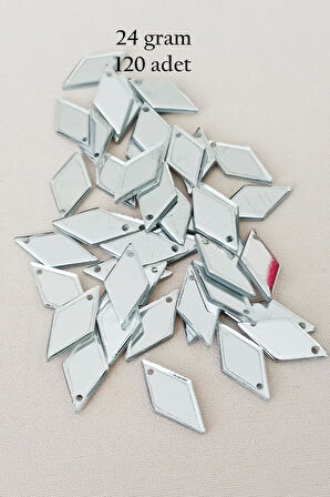 Oya Abiye Bileklik Kolye Pleksi Metalik Plastik Pul Gümüş Renk 24 gram 120 adet - BNC577