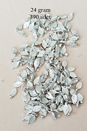 Oya Abiye Bileklik Kolye Pleksi Metalik Plastik Pul Gümüş Renk 24 gram 390 adet - BNC574