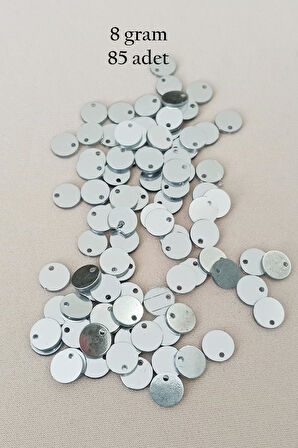 Oya Abiye Bileklik Kolye Pleksi Metalik Plastik Pul Gümüş Renk 8 gram 85 adet - BNC523