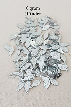 Oya Abiye Bileklik Kolye Pleksi Metalik Plastik Pul Gümüş Renk 8 gram 110 adet - BNC515