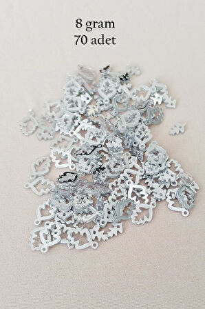 Oya Abiye Bileklik Kolye Pleksi Metalik Plastik Pul Gümüş Renk 8 gram 70 adet - BNC513