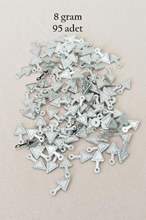 Oya Abiye Bileklik Kolye Pleksi Metalik Plastik Pul Gümüş Renk 8 gram 95 adet - BNC505