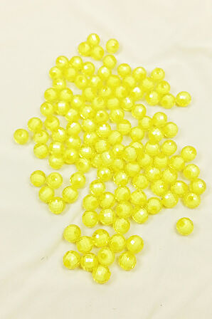 Dünya Boncuk İçten Boncuklu Bileklik Çanta Boncuğu 10 mm 50 gr Sarı - BNC464