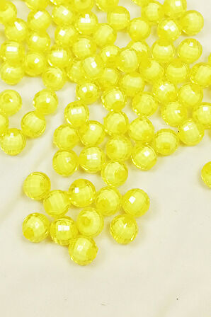 Dünya Boncuk İçten Boncuklu Bileklik Çanta Boncuğu 10 mm 50 gr Sarı - BNC464