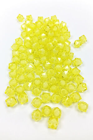 Küp Boncuk İçten Boncuklu Bileklik Çanta Boncuğu 10 mm 50 gr Sarı - BNC454