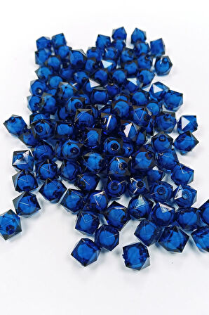 Küp Boncuk İçten Boncuklu Bileklik Çanta Boncuğu 10 mm 50 gr Koyu Mavi - BNC453