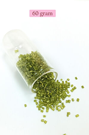 Kesme Cam Boncuk 2mm - 60 Gram - Şeffaf Çimen Yeşili - BNC393