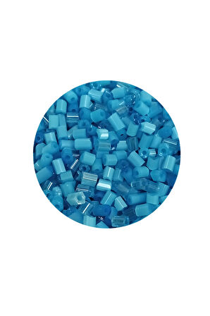 Kesme Cam Boncuk 2mm - 60 Gram - Mat Mavi - BNC386