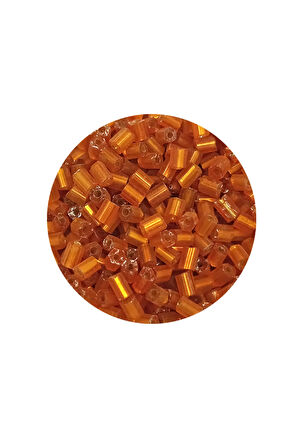 Kesme Cam Boncuk 2mm - 60 Gram - Şeffaf Koyu Turuncu - BNC375