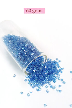 Kesme Cam Boncuk 2mm - 60 Gram - Şeffaf Mavi - BNC374