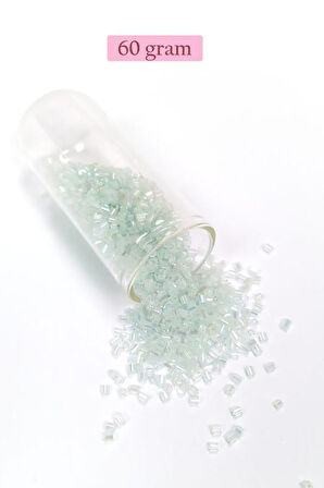 Kesme Cam Boncuk 2mm - 60 Gram - Şeffaf Beyaz - BNC368