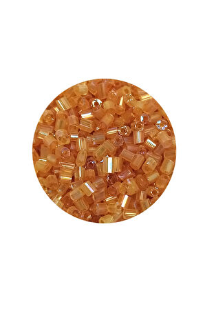 Kesme Cam Boncuk 2mm - 60 Gram - Şeffaf Altın - BNC366