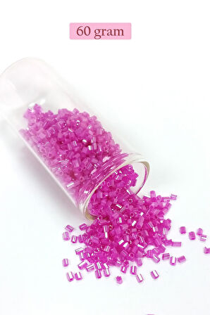 Kesme Cam Boncuk 2mm - 60 Gram - Şeffaf Fuşya - BNC363