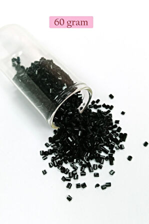Kesme Cam Boncuk 2mm - 60 Gram - Siyah - BNC360