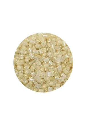 Kesme Cam Boncuk 2mm - 20 Gram - Şeffaf Krem -BNC339