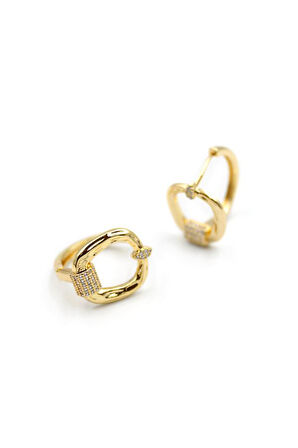 Taşlı Küpe - Altın