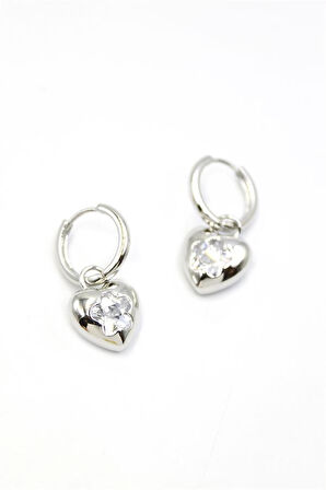 Kalp Küpe - Gümüş