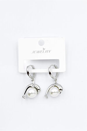 İncili Yunus Küpe - Gümüş