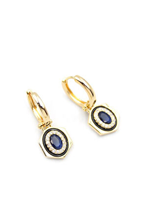 Taşlı Küpe - Mavi