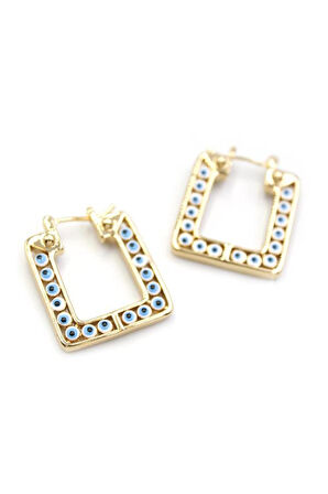 Kare Nazar Küpe - Altın