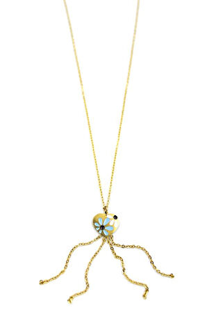 Zincirli Kalp Kolye - Altın