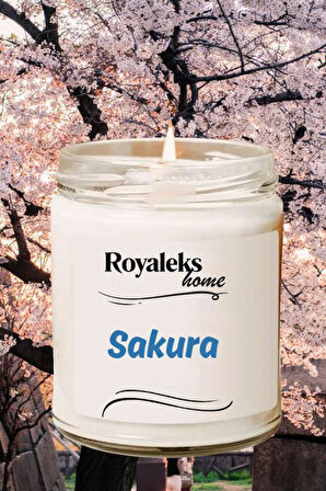 Doğal Özel Seri Kokulu Dekoratif Kavanoz Mum 210 cc - Sakura - RYL