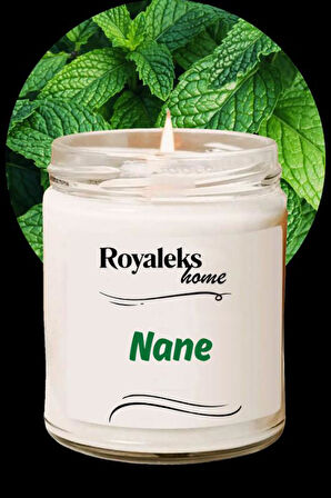 Doğal Özel Seri Kokulu Dekoratif Kavanoz Mum 210 cc - Nane Esansı - RYL