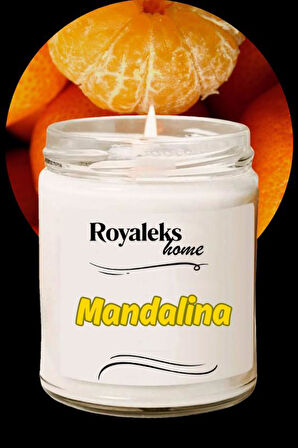 Doğal Özel Seri Kokulu Dekoratif Kavanoz Mum 210 cc - Mandalina Esansı - RYL