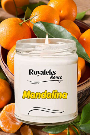 Doğal Özel Seri Kokulu Dekoratif Kavanoz Mum 210 cc - Mandalina Esansı - RYL