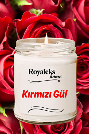 Doğal Özel Seri Kokulu Dekoratif Kavanoz Mum 210 cc - Kırmızı Gül Esansı - RYL