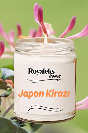 Doğal Özel Seri Kokulu Dekoratif Kavanoz Mum 210 cc - Japon Kirazı Esansı - RYL