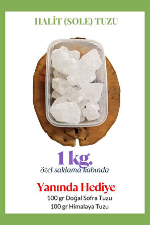 Halit Kristal Himalaya Tuzu 1 Kg. Berrak Kristal Tuz - Kristal Sole Tuzu Halit Tuz 1000 Gr. - HEDİYELİ