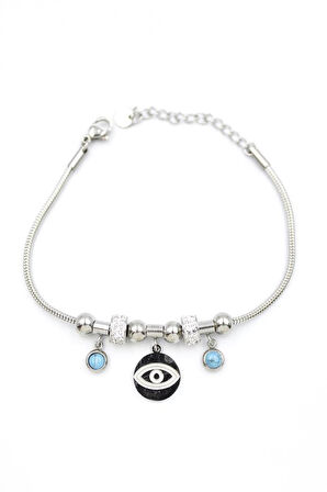 Göz Charm Bileklik - Gümüş