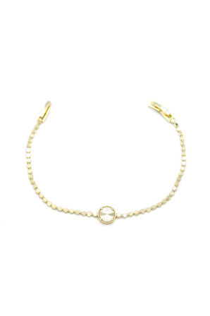 Ezme Zincir Daire Bileklik - Altın