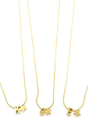 24'lü Yıldız Harf Kolye - Altın