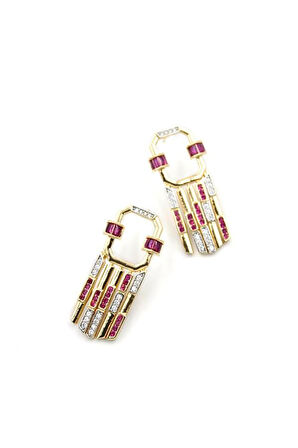 Taşlı Küpe - Pembe