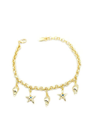 Deniz Kabuğu Charm Bileklik - Altın