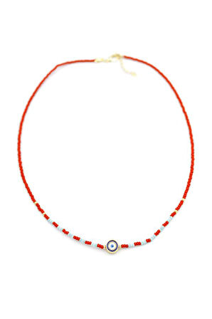 Boncuk Göz Kolye - Kırmızı