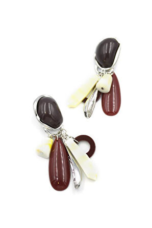 Boncuklu Küpe - Gümüş