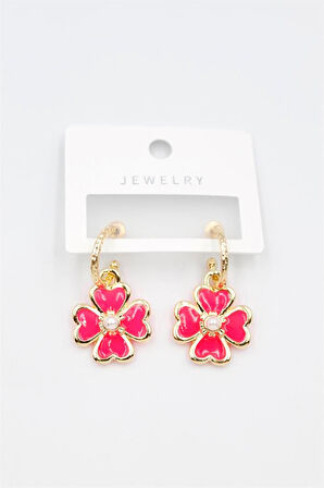 Çiçek Küpe - Pembe