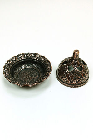 6 Lı Mini Eskitme Osmanlı Temalı Koyu Renk Lokumluk Sunum