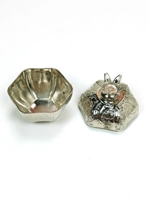 6 Lı Mini Eskitme Osmanlı Temalı Açık Renk Nar Lokumluk Sunum