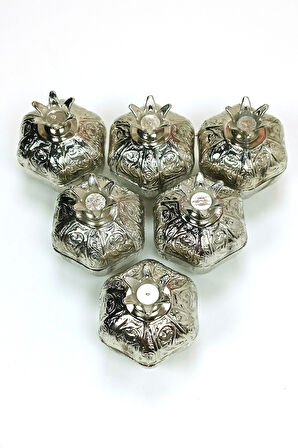 6 Lı Mini Eskitme Osmanlı Temalı Açık Renk Nar Lokumluk Sunum