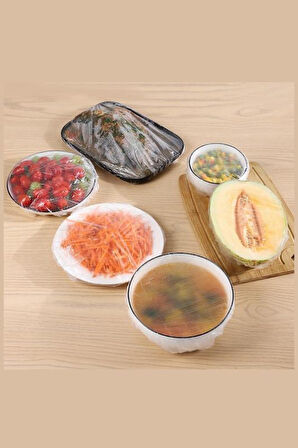 200 Adet Tazelik Koruyucu Tabak Tencere Gıda Bonesi  Çok Amaçlı Pratik Kapak Tencere Bonesi