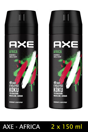 2 Adet Axe Africa Erkek Deodorant Sprey 150 ml